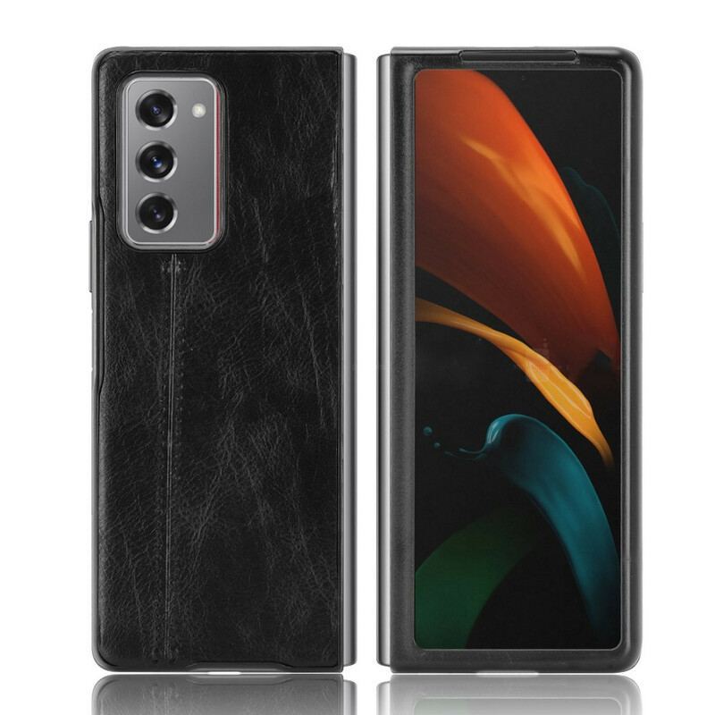 Coque Samsung Galaxy Z Fold2 Effet Cuir Couture