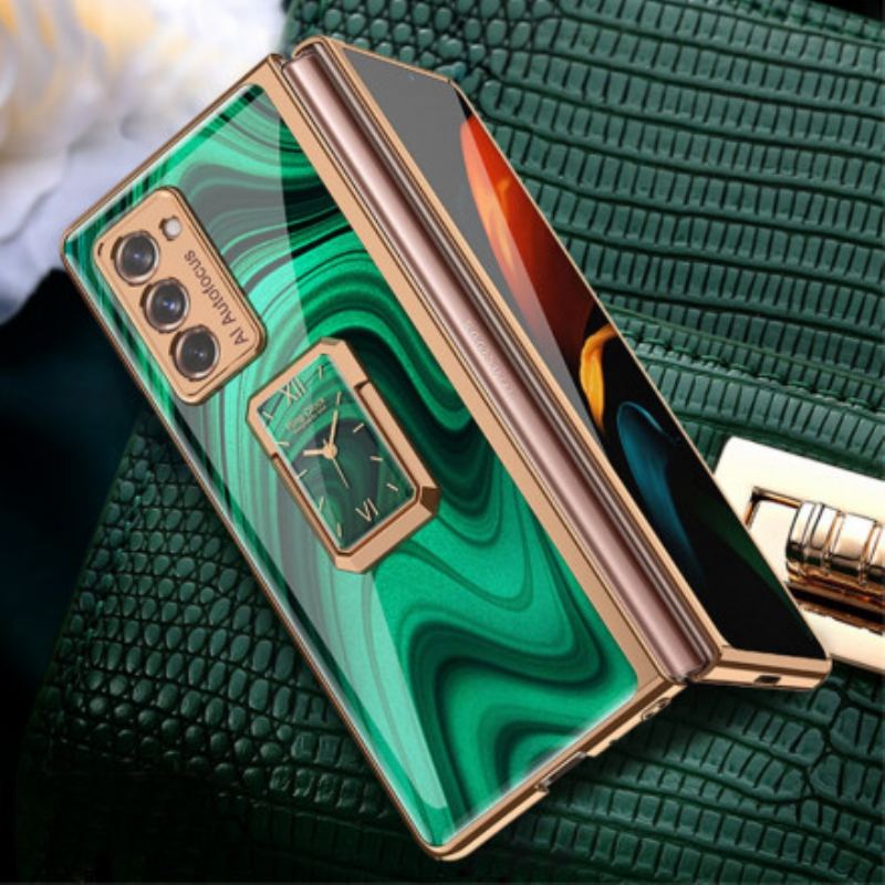 Coque Samsung Galaxy Z Fold2 Horloge Vintage et Support GKK