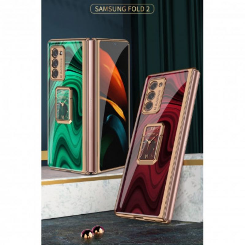 Coque Samsung Galaxy Z Fold2 Horloge Vintage et Support GKK