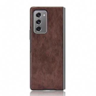 Coque Samsung Galaxy Z Fold2 Simili Cuir Litchi