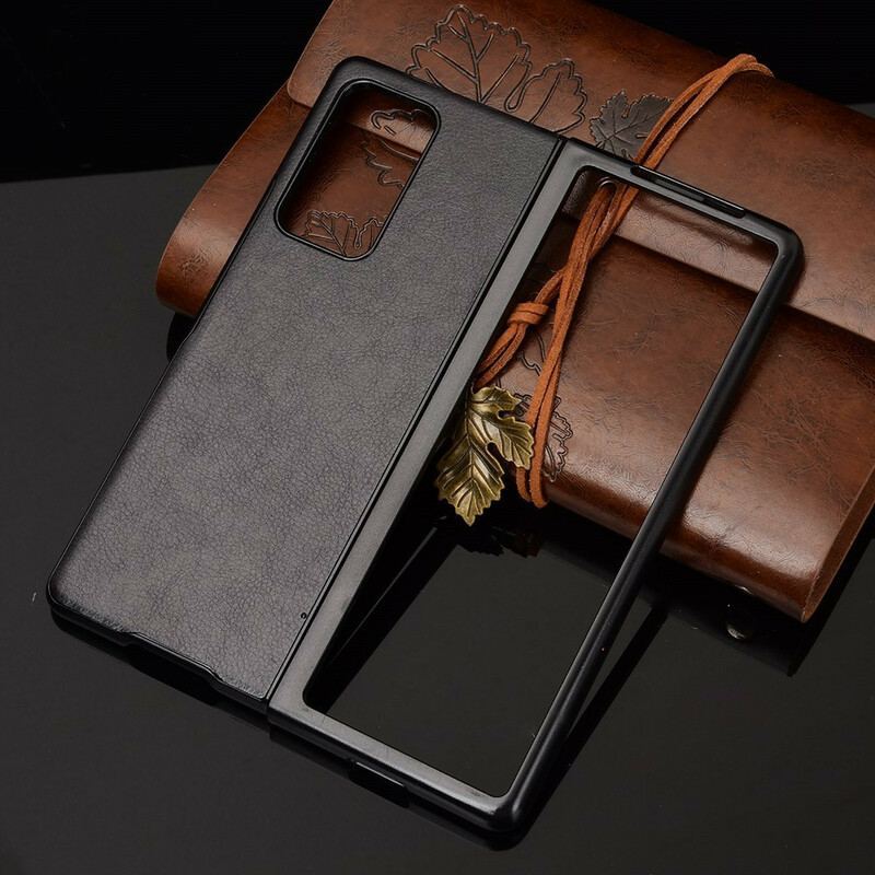 Coque Samsung Galaxy Z Fold2 Simili Cuir Litchi