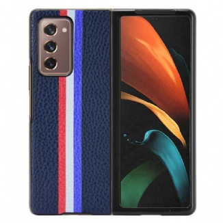 Coque Samsung Galaxy Z Fold2 Simili Cuir Litchi Tricolore