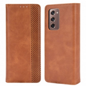 Flip Cover Samsung Galaxy Z Fold2 Effet Cuir Stylisé