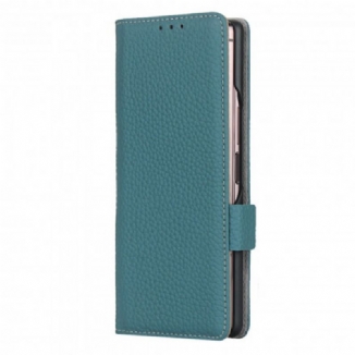 Housse Samsung Galaxy Z Fold2 Cuir Litchi Véritable