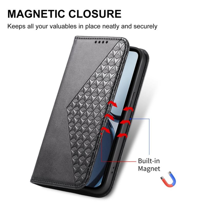 Flip Cover Realme 14 Pro 5G Design Texturé avec Lanière à Mousqueton