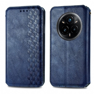 Flip Cover Realme 14 Pro 5G Effet Daim Frise Losanges
