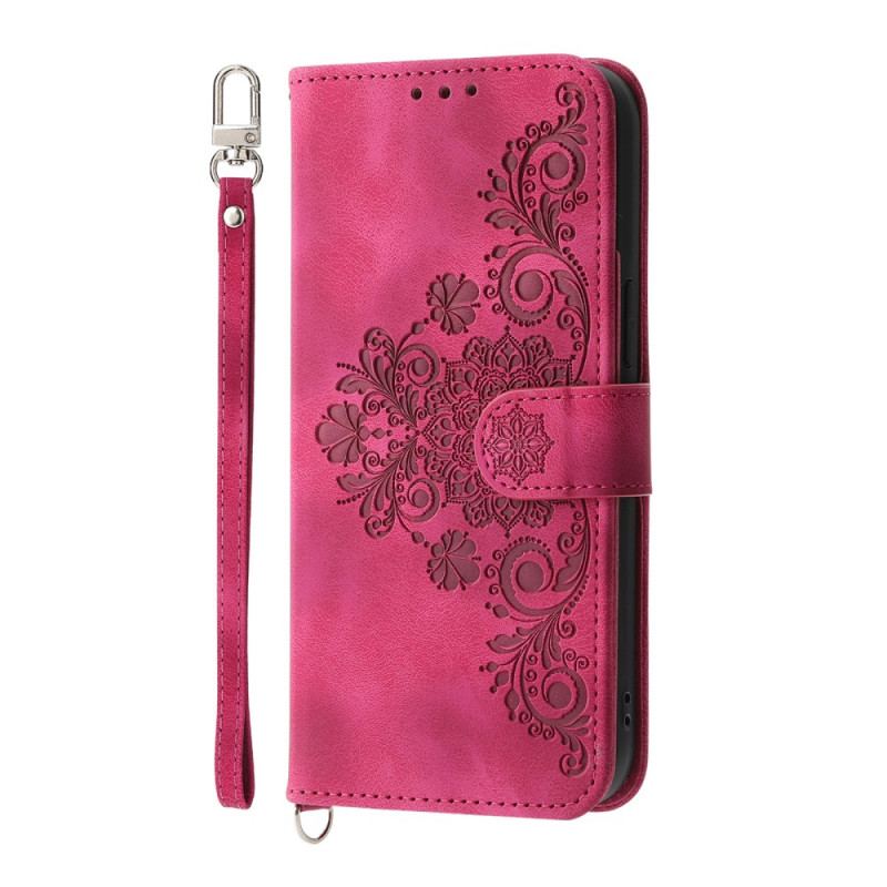 Housse Realme 14 Pro 5G Dentelle Florale avec Lanière