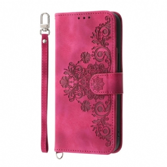 Housse Realme 14 Pro 5G Dentelle Florale avec Lanière