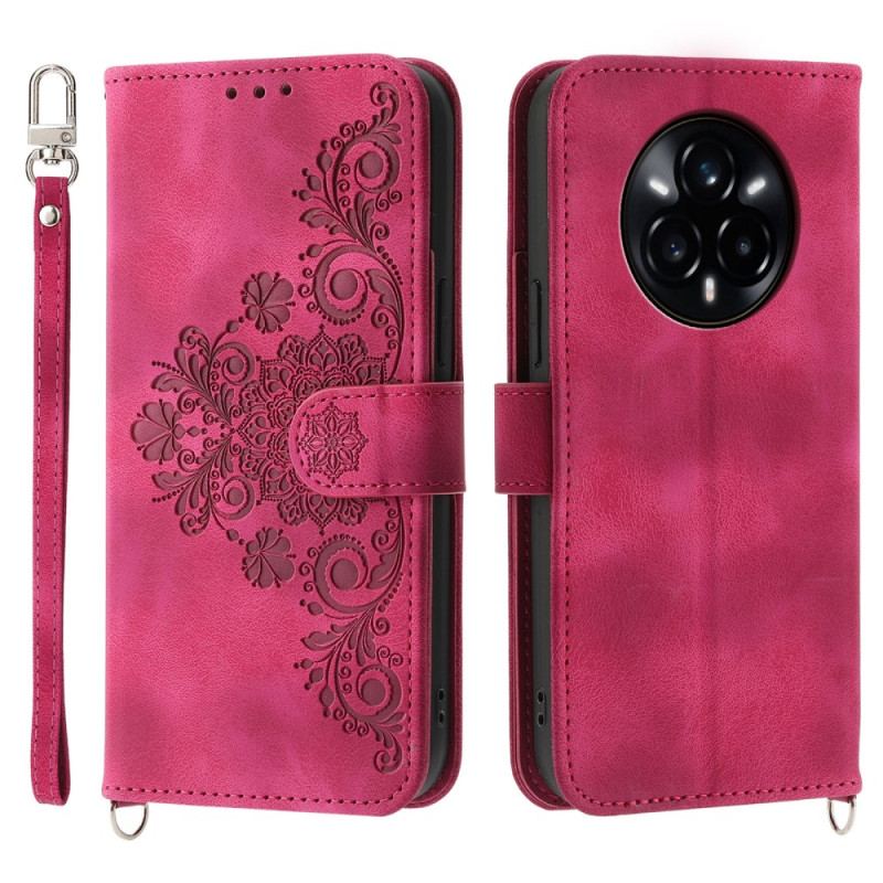 Housse Realme 14 Pro 5G Dentelle Florale avec Lanière