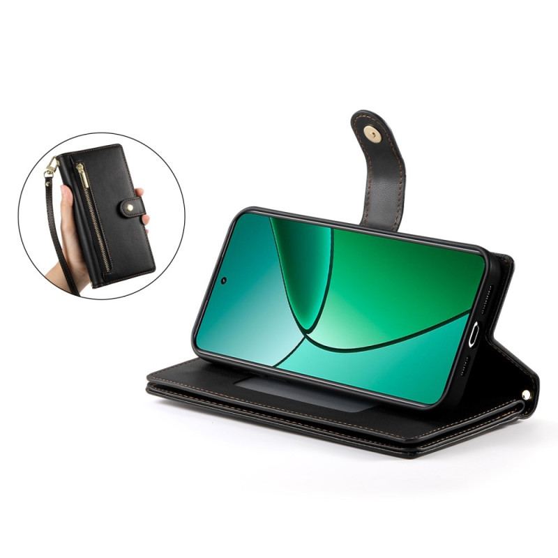 Housse Realme 14 Pro 5G Design Portefeuille avec Lanière et Bandoulière