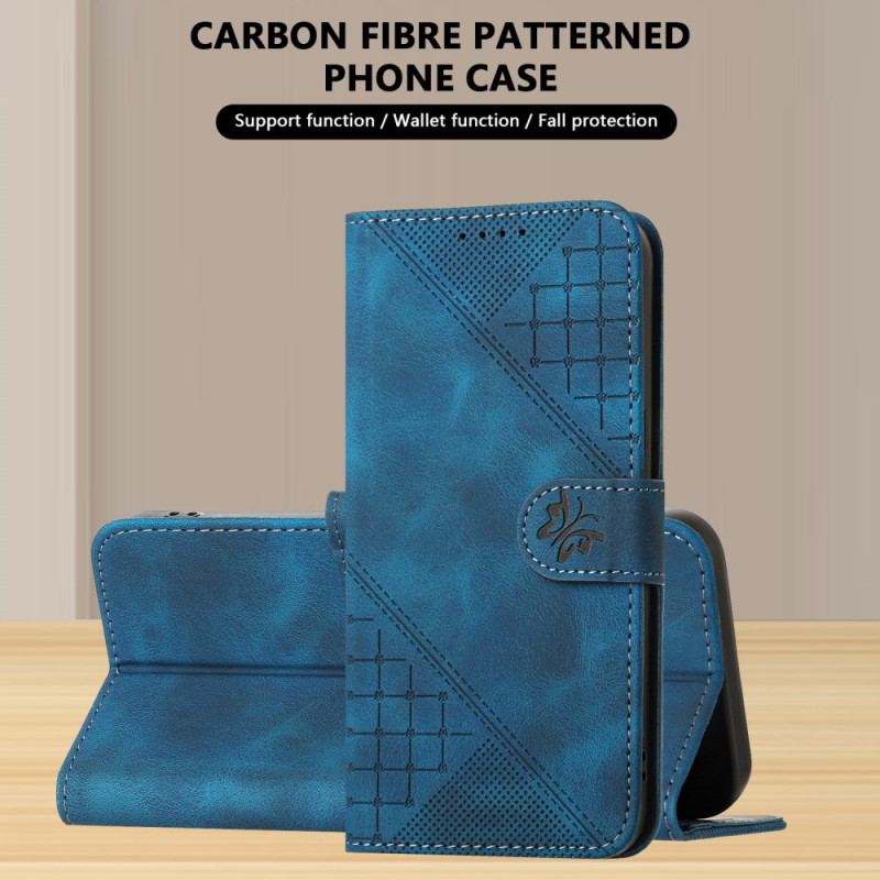 Housse Realme 14 Pro 5G Papillons Géométrique à Lanière