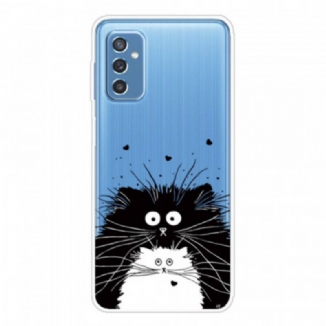 Coque Samsung Galaxy M52 5G Chats Noir et Blanc