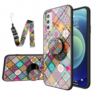 Coque Samsung Galaxy M52 Tapisserie Orientale à Lanière