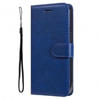 Housse Samsung Galaxy M52 5G Cuir Mat à Lanière