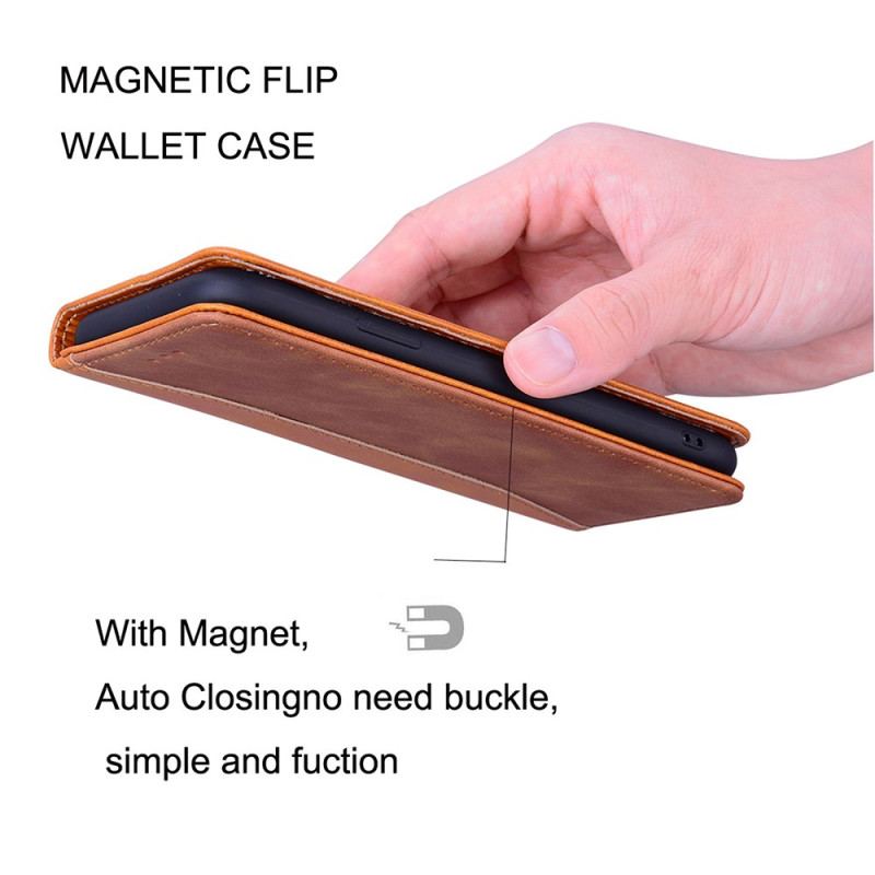 Flip Cover iPhone 14 Effet Cuir Business Bicolore