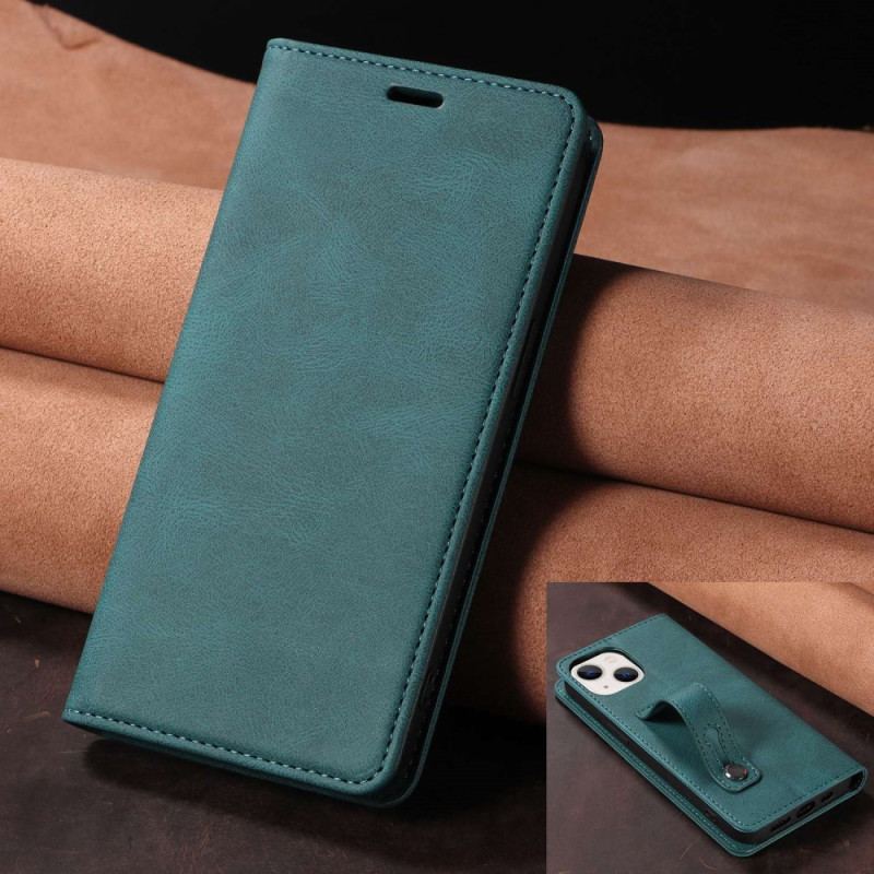 Housse iPhone 14 Simili Cuir avec Sangle Manuelle