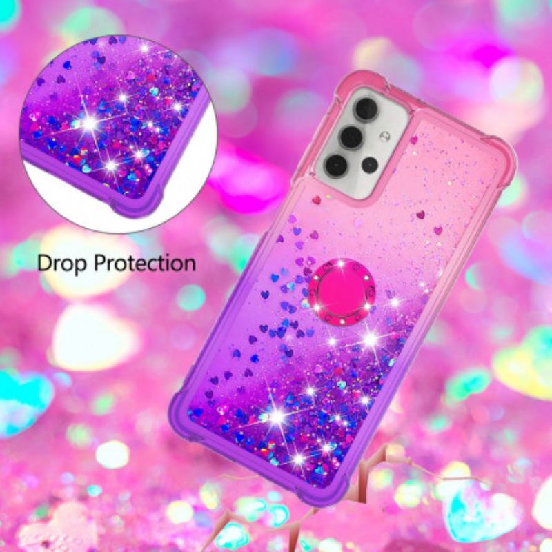 Coque Samsung Galaxy A32 5G Paillettes Anneau-Support