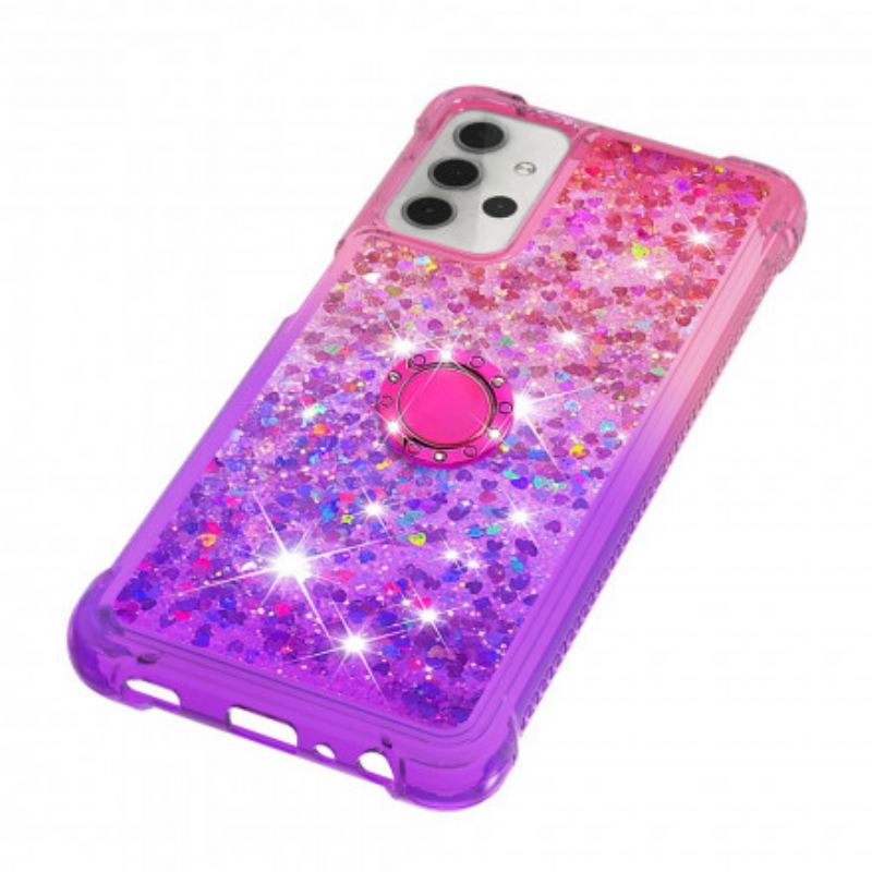 Coque Samsung Galaxy A32 5G Paillettes Anneau-Support