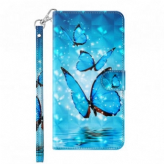 Housse Samsung Galaxy A32 5G Light Spot Papillons Bleus Volants