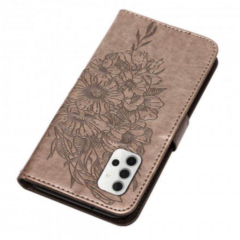 Housse Samsung Galaxy A32 5G Papillon Design avec Lanière