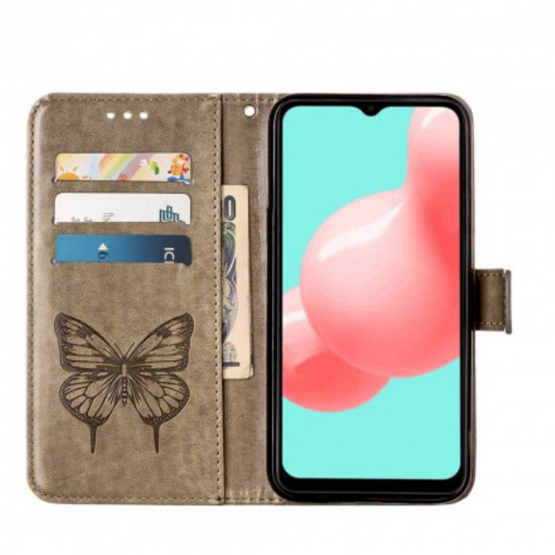 Housse Samsung Galaxy A32 5G Papillon Design avec Lanière