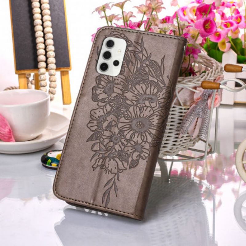 Housse Samsung Galaxy A32 5G Papillon Design avec Lanière