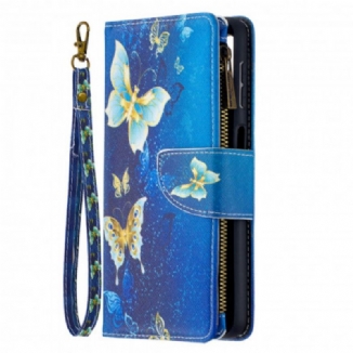 Housse Samsung Galaxy A32 5G Poche Zippée Papillons