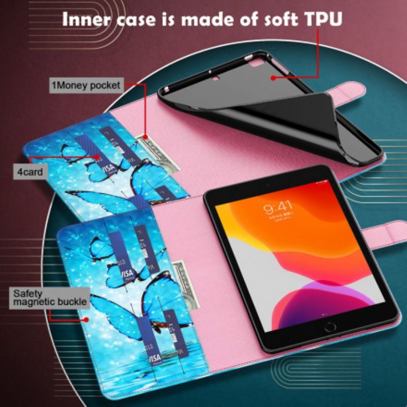 Housse Simili Cuir Samsung Galaxy Tab S8 / Tab S7 Papillons