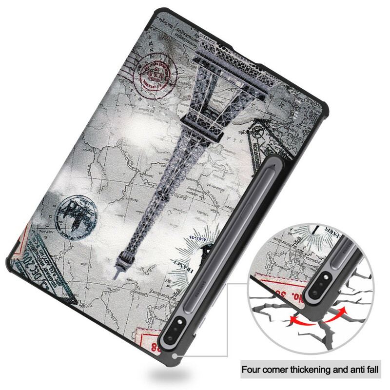 Smart Case Samsung Galaxy Tab S8 / Tab S7 Tour Eiffel Porte-Stylet