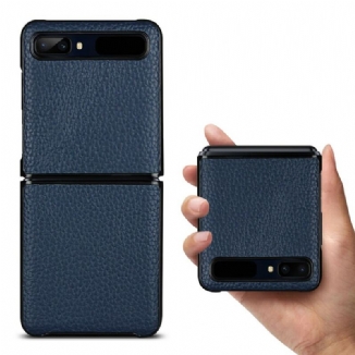 Coque Samsung Galaxy Z Flip Véritable Cuir Litchi