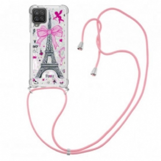 Coque Samsung Galaxy A12 / M12 à Cordon Tour Eiffel