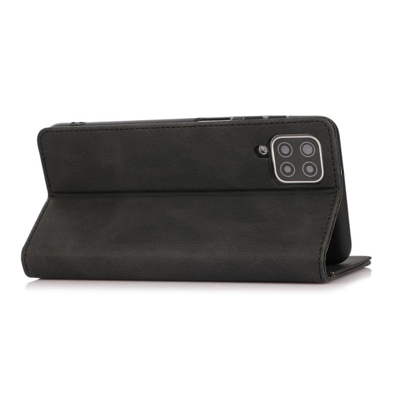 Flip Cover Samsung Galaxy A12 / M12 Effet Cuir Silky Touch
