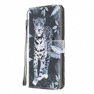 Housse Samsung Galaxy A12 / M12 Léopard à Lanière
