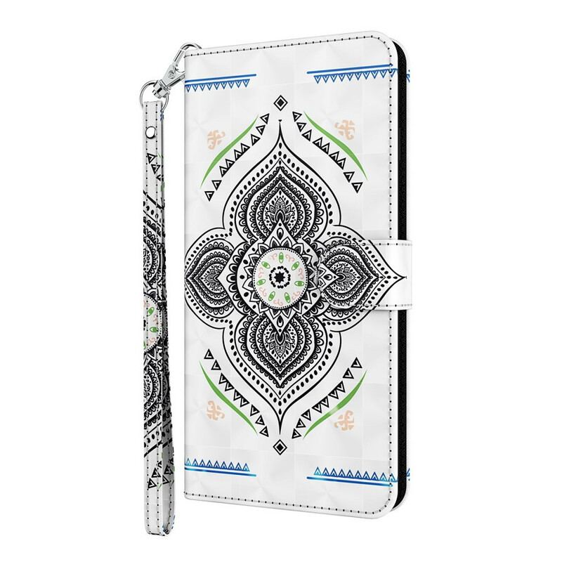 Housse Samsung Galaxy A12 / M12 Light Spots Mandala avec Lanière