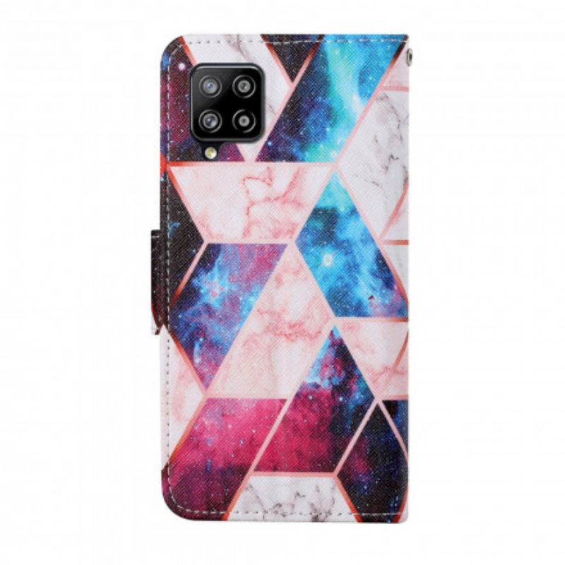 Housse Samsung Galaxy A12 / M12 Marbre avec Lanière