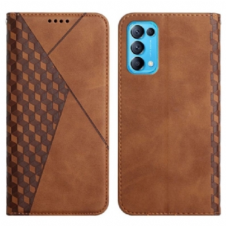 Flip Cover Oppo Find X3 Lite Effet Cuir Géo