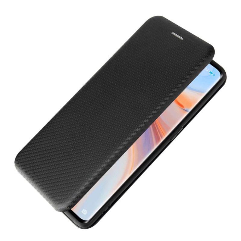 Flip Cover Oppo Find X3 Lite Silicone Carbone Coloré