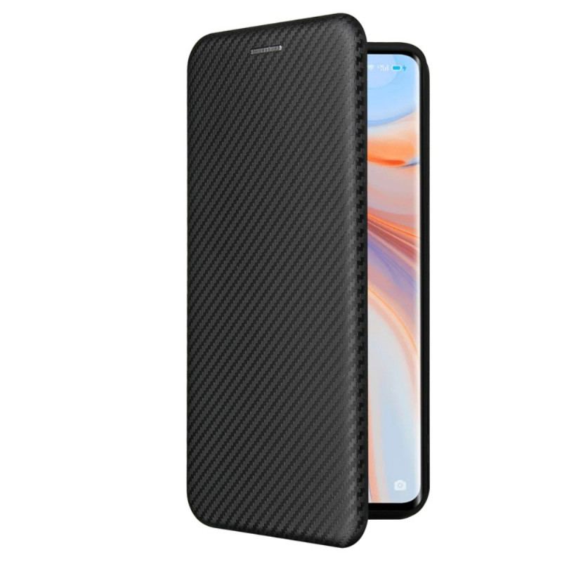 Flip Cover Oppo Find X3 Lite Silicone Carbone Coloré