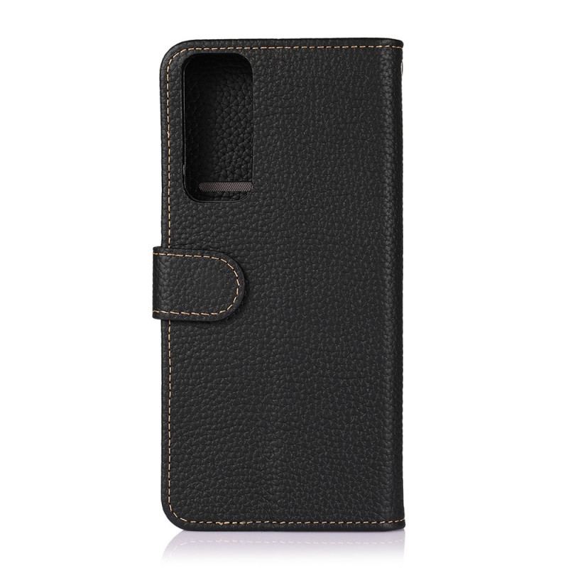 Housse Oppo Find X3 Lite Cuir Véritable Litchi KHAZNEH