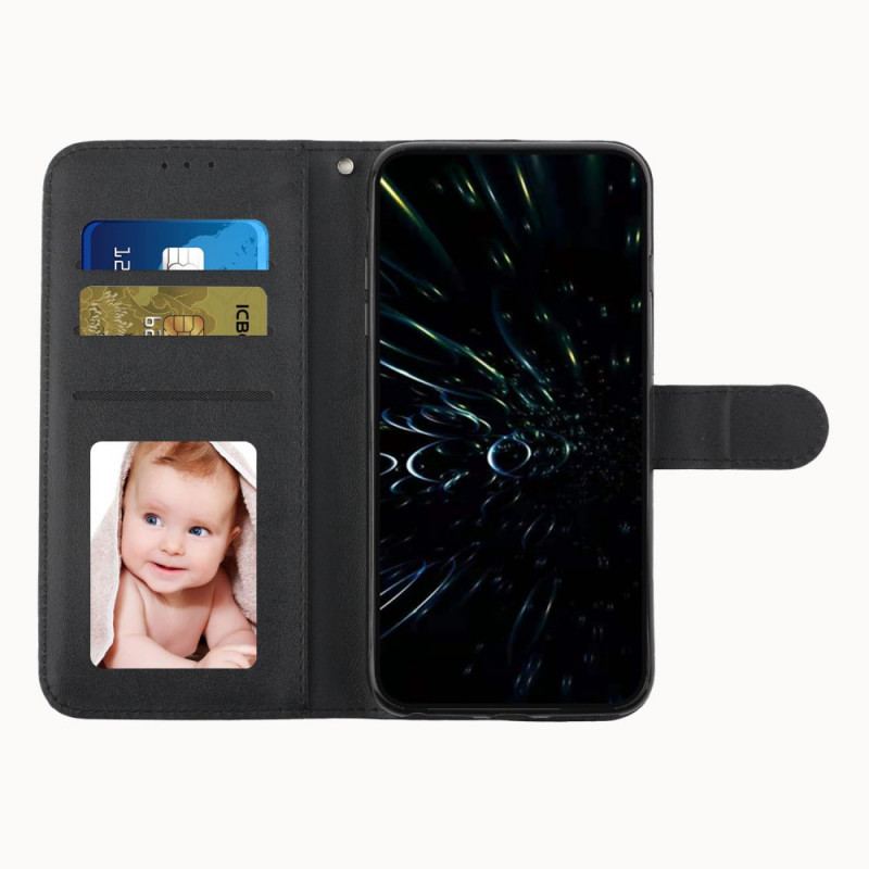 Housse Oppo Find X3 Lite Effet Cuir Géo à Lanière