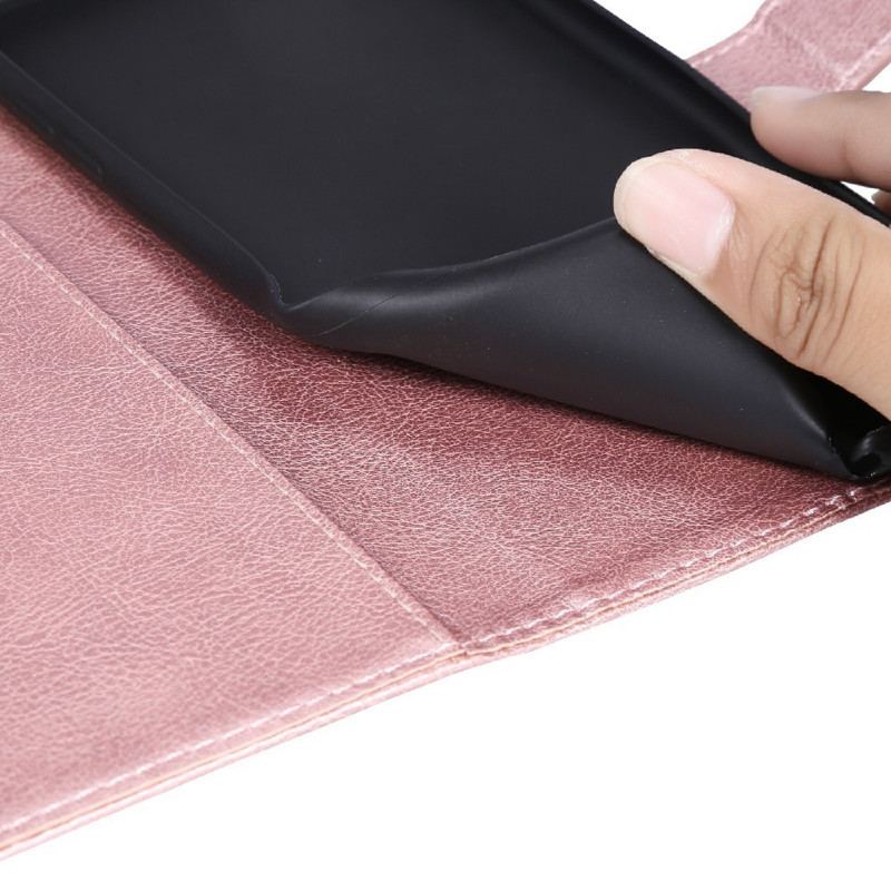 Housse Oppo Find X3 Lite Effet Cuir à Lanière