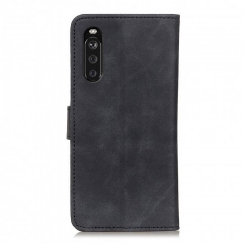 Housse Sony Xperia 10 III Effet Cuir Vintage KHAZNEH