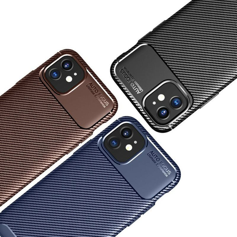 Coque iPhone 12 / 12 Pro Flexible Texture Fibre Carbone
