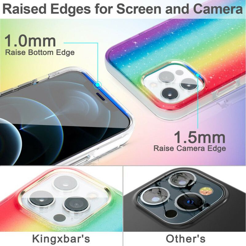 Coque iPhone 12 / 12 Pro Paillettes Multicolores KINGXBAR