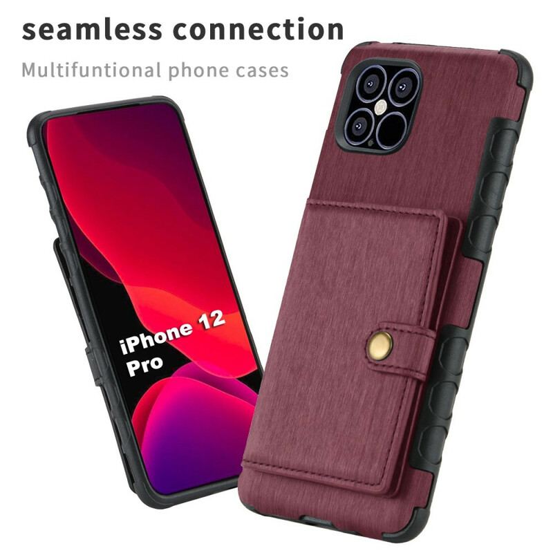 Coque iPhone 12 / 12 Pro Porte-Cartes à Rabat SHOUHUSHEN
