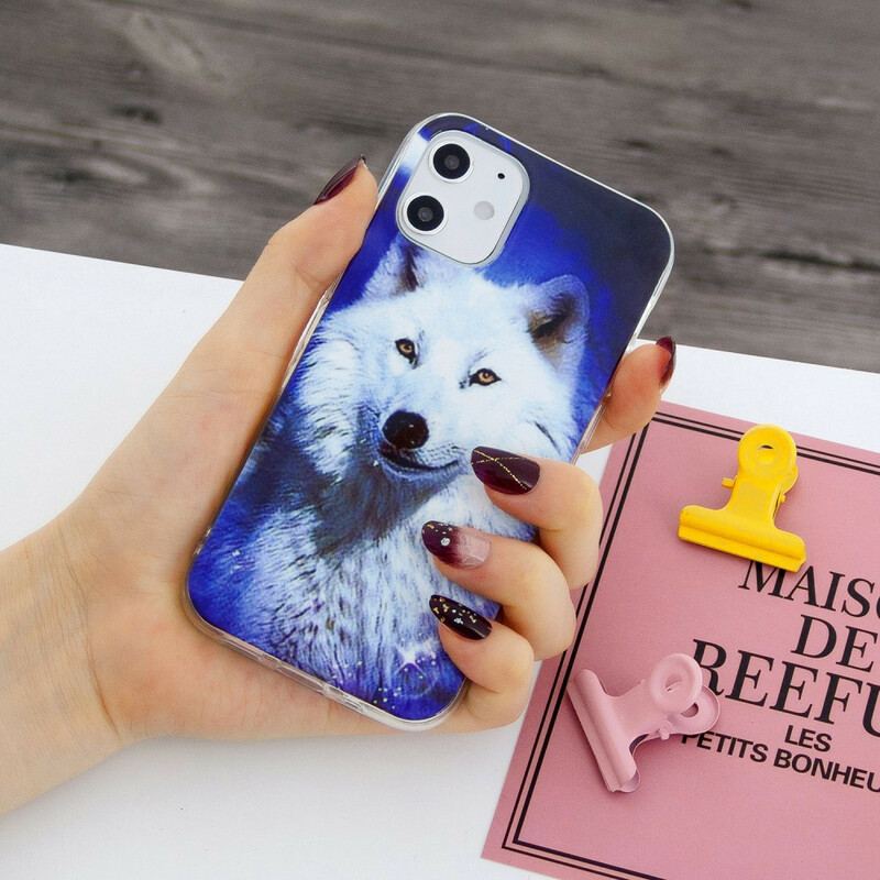 Coque iPhone 12  / 12 Pro Série Loup Fluorescente