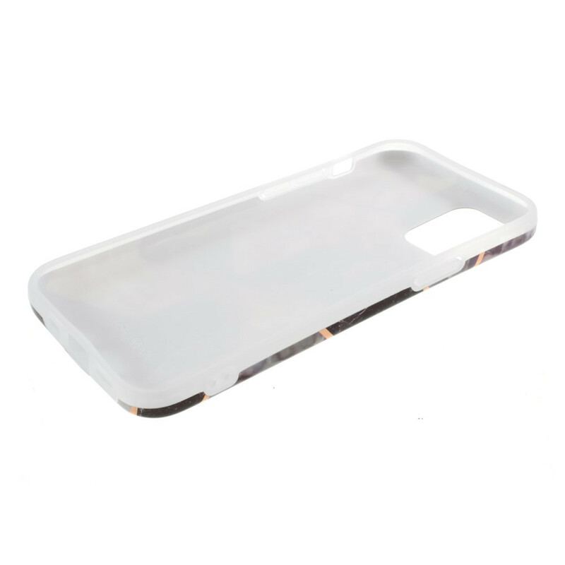 Coque iPhone 12 / 12 Pro Silicone Marbre Géométrie