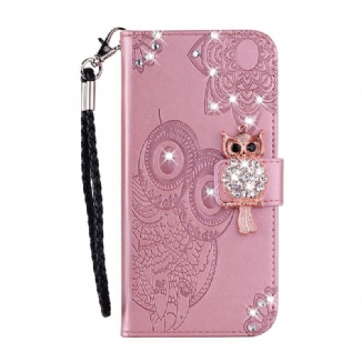 Housse iPhone 12 / 12 Pro Hibou Mandala et Breloque