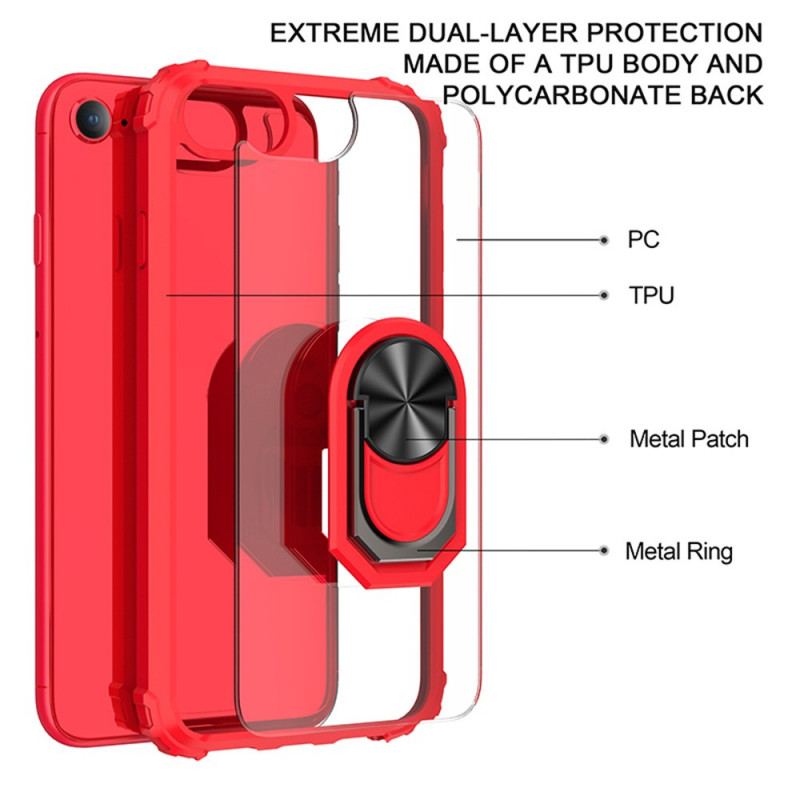 Coque iPhone SE 3 / SE 2 / 8 / 7 Couleur Anneau-Support