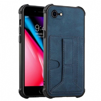 Coque iPhone SE 3 / SE 2 / 8 / 7 Cuir Support et Porte-Cartes